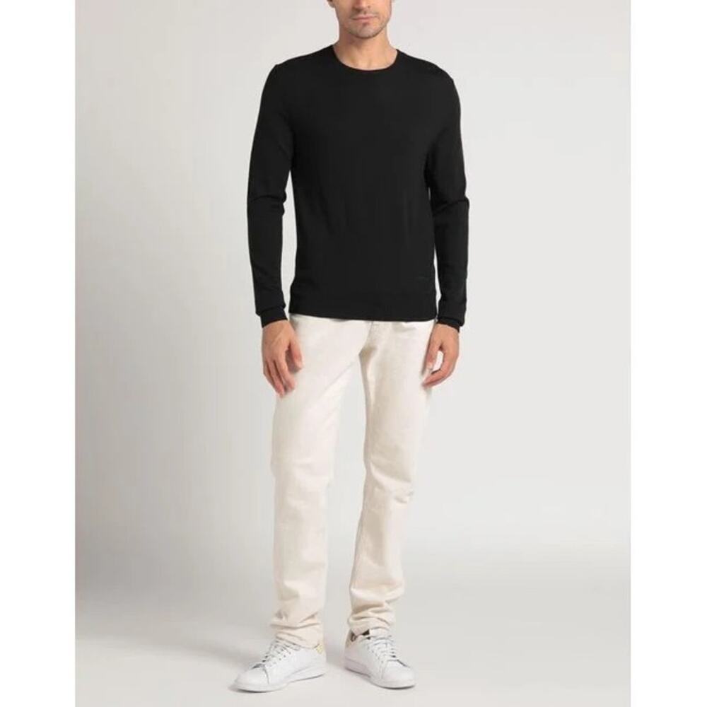 LANVIN Merino Wool Crew Neck Sweater in Black‎ Men’s Size 4XL